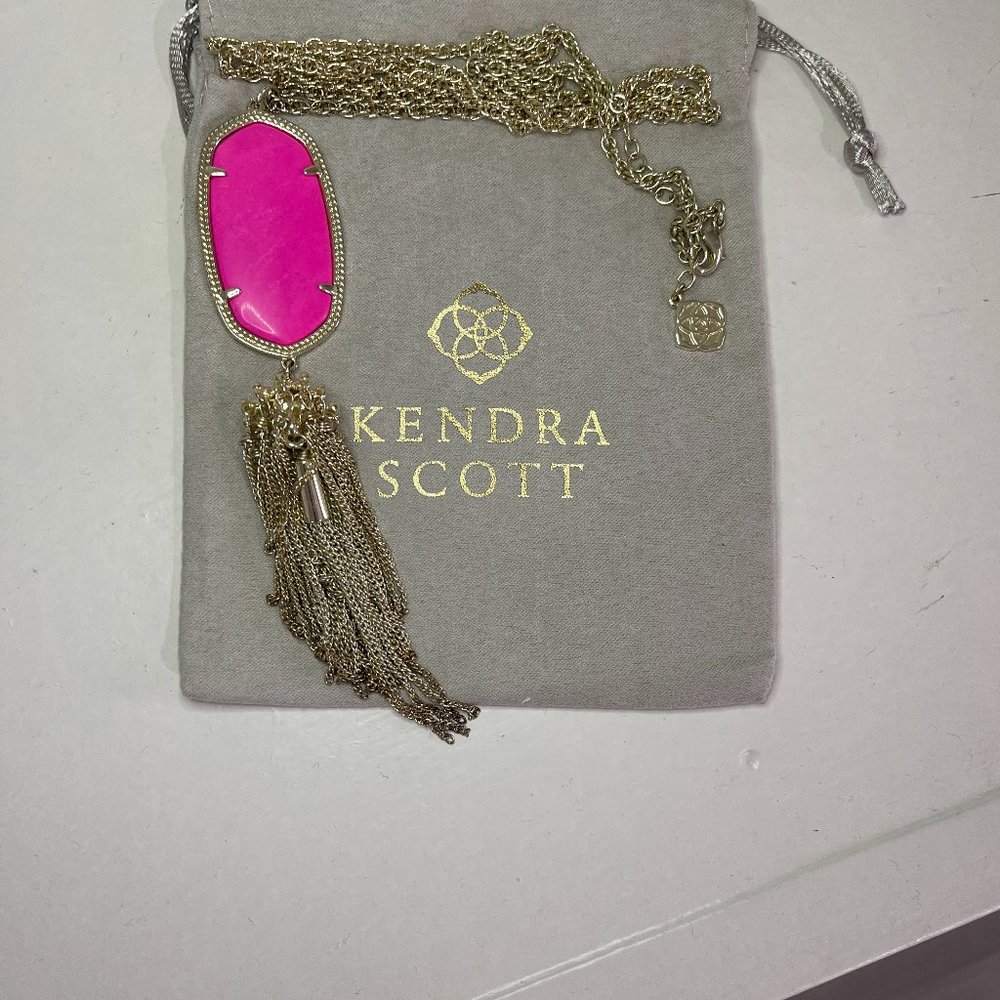Kendra Scott Gold and Pink Rayne Necklace